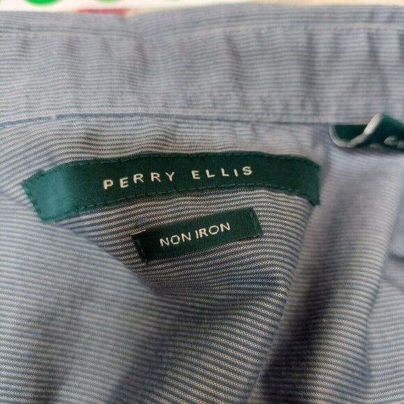 Perry Ellis Mens Dress Essentials Grey Herringbone Long Sleeve Size Large - Picture 4 of 5